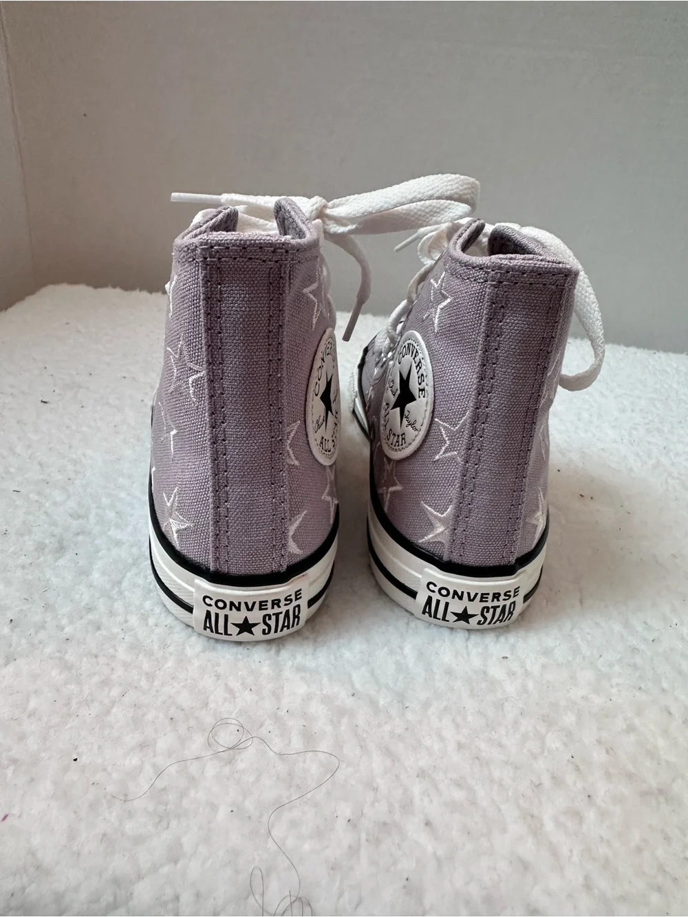 Girl’s Converse Purple High Top Sneakers with White Stars